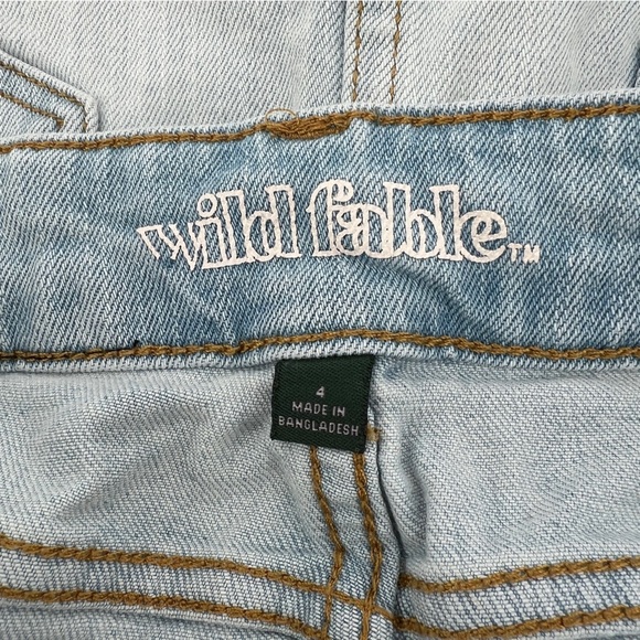 Wild Fable Blue Denim Rough Hem Mini Jean Skirt Size 4 Women’s - Picture 2 of 5